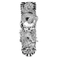 Pegatina de tatuaje temporal de dragón calavera impermeable, gran arte de pecho. - QB-17