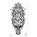 Waterproof temporary tattoo sticker featuring wolf design and geometric Norse symbols for body art. - XQB-1270 / 11.4x21cm