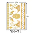 Foglio di tatuaggio temporaneo metallico impermeabile oro henné corpo arte design. - YH-74