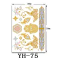 Adesivo per tatuaggio temporaneo metallico dorato impermeabile corpo foglio boho flash - YH-75