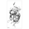 Autocollant de tatouage temporaire imperméable avec design détaillé de dragon et fleur. - XQB-353 / 11.4*21CM