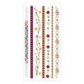 Metallic temporary tattoo sheet with geometric chain and bird designs for fashion body art. - Pattern M-T34