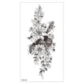 Autocollant de tatouage temporaire hibou et fleur imperméable pour bras, art corporel durable chic. - XQB-354 / 11.4*21CM