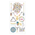 Bohemian metallic temporary tattoo sheet waterproof flash gold silver boho tribal body art - Pattern M-T36