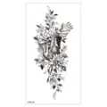 Autocollant de tatouage imperméable grue fleur design d'art corporel temporaire - XQB-356 / 11.4*21CM