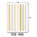Foglio tatuaggio temporaneo metallico impermeabile oro argento adesivi corpo 148x210mm - YH-80