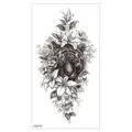 Autocollant de tatouage temporaire imperméable tigre et lys pour bras, noir blanc. - XQB-357 / 11.4*21CM
