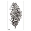 Autocollant de tatouage temporaire imperméable avec design floral de serpent et crâne pour bras. - XQB-358 / 11.4*21CM