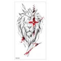 Autocollant de tatouage temporaire imperméable avec lion couronné géométrique pour bras. - XQB-362 / 11.4*21CM