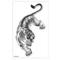 Autocollant de tatouage tigre temporaire étanche, design de bras noir classique pour adultes. - TBS-8074 / 120x190mm