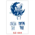 Autocollant de tatouage imperméable au jus de plante avec lapin cousu effrayant et art sombre. - GZ-664