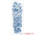 Herbal Full Arm Tattoo Sticker Blue Koi Fish Flower Waterproof Temporary Body Art SKU - GZQB-41