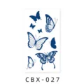 Blue butterfly herbal temporary tattoo sticker waterproof long lasting cute body art design SKU - CBX-027