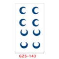 Semi-permanent waterproof juice tattoo sticker featuring blue crescent moon design variant. - GZS-143