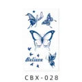 Blue butterfly temporary tattoo sticker waterproof herbal semi permanent body art for women girls - CBX-028