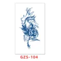 Tatuaggio temporaneo al succo di erbe, design volpe blu e rosa, impermeabile e di lunga durata. - GZS-104