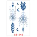 Foglio di tatuaggio temporaneo succo d'erba con motivi geometrici di occhi e frecce. - GZ-542
