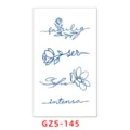 Semi-permanent juice tattoo sticker with floral and letter design for wrist or collarbone. - GZS-145