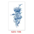 Adesivo per tatuaggio temporaneo al succo vegetale con design di serpente e fiore, impermeabile. - GZS-106