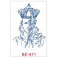 Tatouage temporaire étanche au jus de plantes, motif de crâne en ligne pour hommes et femmes. - GZ-671