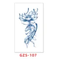 Tatuaggio temporaneo al succo vegetale con design di loto e pesce, impermeabile. - GZS-107