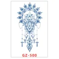 Adesivo per tatuaggio temporaneo succo di erbe blu, design mandala di loto impermeabile. - GZ-500