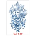 Adesivo per tatuaggio semipermanente in succo d'erbe impermeabile con cervo e motivo floreale. - GZ-520