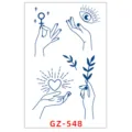 Foglio di tatuaggio temporaneo minimalista, adesivo corporeo botanico impermeabile d'arte. - GZ-548