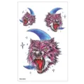 Feuille d'autocollant de tatouage temporaire loup lune étanche art corporel pour hommes femmes - TBS-8081 / 120x190mm