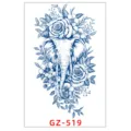 Adesivo per tatuaggio temporaneo semipermanente impermeabile con design di elefante e rosa. - GZ-519