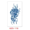Adesivo per tatuaggio temporaneo al succo d'erba, rosa blu scuro e serpente, impermeabile, durevole. - GZS-110