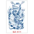Adesivo per tatuaggio temporaneo alle erbe, blu Zhong Kui disegno semipermanente GZ-511 - GZ-511