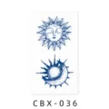 Semi-permanent herbal temporary tattoo sticker with vintage sun and moon design for body art. - CBX-036