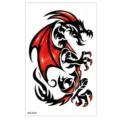 Autocollant de tatouage temporaire de dragon tribal rouge et noir imperméable design. - TBS-8083 / 120x190mm