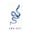 Herbal semi-permanent tattoo sticker featuring a blue snake design, waterproof and long-lasting. - CBX-037