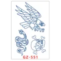 Adesivo per tatuaggio temporaneo impermeabile con design di aquila, serpente e teschio. - GZ-551