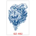 Adesivo per tatuaggio temporaneo impermeabile al succo di erbe con fantastico design di lupo. - GZ-482