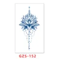 Semi-permanent waterproof juice tattoo sticker lotus floral design for collarbone wrist. - GZS-152