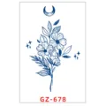 Stéréo autocollant de tatouage aux herbes étanche avec motif de fleurs, lune et étoiles. - GZ-678