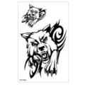 Feuille d'autocollant de tatouage de bras temporaire de loup tribal noir étanche - TBS-8085 / 120x190mm