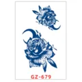Autocollant de tatouage temporaire étanche aux herbes rose bleue lune art corporel. - GZ-679