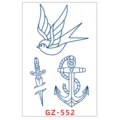 Foglio di tatuaggio temporaneo old school classico con motivi rondine pugnale e ancora impermeabile. - GZ-552
