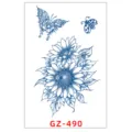 Girasole farfalla adesivo tatuaggio temporaneo impermeabile arte corporea floreale. - GZ-490