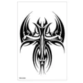 Autocollant de tatouage temporaire croix tribale noire impermeable pour art corporel - TBS-8086 / 120x190mm