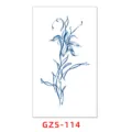 Adesivo tatuaggio temporaneo succo d'erbe, design artistico con linee floreali blu per adulti. - GZS-114