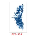 Semi-permanent waterproof juice tattoo sticker, dark blue feather design, long-lasting arm body art. - GZS-154