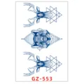 Foglio di tatuaggio temporaneo cervo lupo geometrico adesivo d'arte corporea blu impermeabile - GZ-553