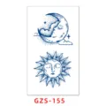 Semi-permanent juice tattoo sticker featuring vintage celestial sun and moon art. - GZS-155