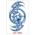 Adesivo per tatuaggio temporaneo impermeabile al succo di erbe con design tribale blu. - GZ-486