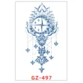 Adesivo per tatuaggio impermeabile al succo d'erba design stella loto blu variante - GZ-497